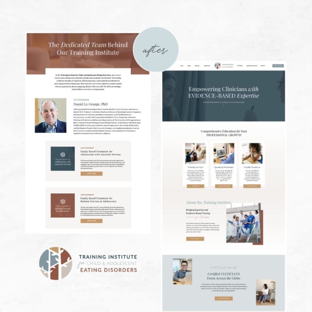 After - Training Institute - Website Redesign by Jessie Richards Designs